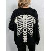 Casual Pullover Sweater Skeleton Print Round Neck Long Sleeve Streetwear Sweater - Noir M | US 6