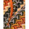 Ethnic Style Dress Wavy Colorblock Striped Long Sleeve Vintage Knit Dress - Orange M | US 6