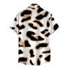 Vintage Couple Outfit Leopard Print Faux Fur Sweetheart Neck A Line Mini Dress and Shirt Set - multicolor S | US 4