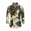 Men's Casual Shirt Camo Striped Print Button Up Long Sleeve Shirt - Vert Armée M