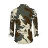 Men's Casual Shirt Camo Striped Print Button Up Long Sleeve Shirt - Vert Armée 4XL