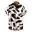 Men's Vintage Shirt Leopard Print Button Up Short Sleeve Shirt - multicolor S