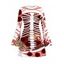 Holiday Dress Skeleton Rose Floral Print Bell Sleeve A Line Mini Sweater Dress - Rouge Vineux S | US 4