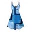 Casual Dress Abstract Geometric Print Spaghetti Strap A Line Mini Dress - Bleu Ciel L | US 8-10