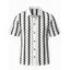 Men's Vintage Shirt Colorblock Geometric Button Up Knitted Shirt - Blanc S