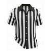 Winter Couple Outfit Monochrome Radial Striped Polka Dots U Neck Mermaid Bodycon Dress and Knitted Shirt Set - Noir S | US 4