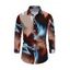 Men's Vintage Shirt Tie Dye Ink Painting Print Button Up Long Sleeve Shirt - marron foncé S