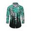 Men's Vintage Shirt Ombre Leopard Print Button Up Long Sleeve Shirt - Noir S