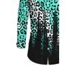 Men's Vintage Shirt Ombre Leopard Print Button Up Long Sleeve Shirt - Noir 5XL