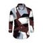Men's Vintage Shirt Colorblock Irregular Geometric Print Button Up Long Sleeve Shirt - multicolor A S