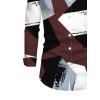 Men's Vintage Shirt Colorblock Irregular Geometric Print Button Up Long Sleeve Shirt - multicolor A S
