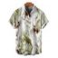 Men's Vintage Vacation Shirt Ink Painting Tie Dye Print Button Up Short Sleeve Shirt - Vert clair S