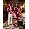 Autumn Couple Outfit Camo Striped Print Skew Neck Bodycon Dress and Long Sleeve Shirt Set - PINK S | US 4