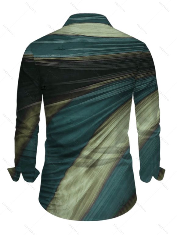 Vintage Couple Outfit Tie Dye Print Off the Shoulder Ruched Mesh Panel Bodycon Dress and Long Sleeve Shirt Set - Vert S | US 4
