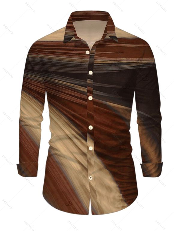 Vintage Couple Outfit Tie Dye Print Off the Shoulder Ruched Mesh Panel Bodycon Dress and Long Sleeve Shirt Set - Bronze S | US 4