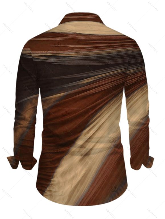 Vintage Couple Outfit Tie Dye Print Off the Shoulder Ruched Mesh Panel Bodycon Dress and Long Sleeve Shirt Set - Bronze S | US 4
