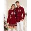 Christmas Couple Outfit Elk Snowflake Christmas Tree Print Bodycon Mini Sweater Dress and Long Sleeve Shirt Set - Rouge Vineux S | US 4