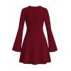 Christmas Couple Outfit Elk Snowflake Christmas Tree Print Bodycon Mini Sweater Dress and Long Sleeve Shirt Set - Rouge Vineux S | US 4