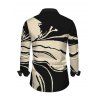 Winter Couple Outfit Colorblock Abstract Ink Painting Print U Neck Bodycon Dress and Long Sleeve Shirt Set - Noir S | US 4