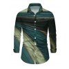 Vintage Couple Outfit Tie Dye Print Off the Shoulder Ruched Mesh Panel Bodycon Dress and Long Sleeve Shirt Set - Vert S | US 4