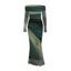 Elegant Party Dress Tie Dye Print Off the Shoulder Ruched Mesh Panel Bodycon Dress - Bronze XXL | US 14