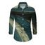 Men's Casual Shirt Ombre Tie Dye Print Button Up Long Sleeve Shirt - Bronze 5XL