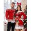 Christmas Couple Outfit Elk Snowflake Ombre Print Bodycon Mini Sweater Dress and Long Sleeve Shirt Set - Rouge S | US 4