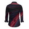 Men's Casual Shirt Ombre Tie Dye Print Button Up Long Sleeve Shirt - Rouge Vineux 5XL