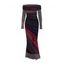 Elegant Party Dress Tie Dye Print Off the Shoulder Ruched Mesh Panel Bodycon Dress - Rouge Vineux XXL | US 14