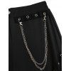 Vintage Women Outfit Colored Striped Print Draped Cowl Neck Cinched Shoulder O-ring Tied Top and Chain Embellishment Buckle Pants Set - Brun S | US 4