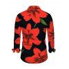 Men's Vacation Shirt Gladiolus Flower Print Button Up Long Sleeve Shirt - Rouge S