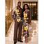 Vintage Vacation Couple Outfit Leopard Paisley Tropical Floral Print Mesh Panel Skew Neck Bodycon Dress and Long Sleeve Shirt Set - marron foncé S | US 4