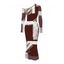 Elegant Party Dress Colorblock Abstract Brushstroke Graffiti Print Mesh Panel Skew Neck Long Sleeve Bodycon Dress - Rouge Vineux XXL | US 14
