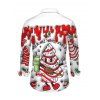 Men's Christmas Shirt Christmas Tree Snowflake 3D Print Button Up Long Sleeve Holiday Shirt - Blanc 4XL