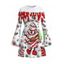 Christmas Dress Christmas Tree Snowflake 3D Print Bell Sleeve A Line Mini Holiday Dress - Rouge XXL | US 14