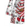 Christmas Dress Christmas Tree Snowflake 3D Print Bell Sleeve A Line Mini Holiday Dress - Rouge XXL | US 14