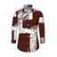 Men's Winter Shirt Colorblock Abstract Brushstroke Graffiti Print Button Up Long Sleeve Shirt - Rouge Vineux 3XL