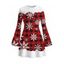 Christmas Dress Plaid Snowflake Print Bell Sleeve A Line Mini Holiday Dress - Rouge Vineux XXL | US 14