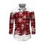 Men's Christmas Shirt Colorblock Plaid Snowflake Print Button Up Long Sleeve Holiday Shirt - Rouge Vineux M