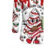Christmas Couple Outfit Christmas Tree Snowflake 3D Print Bell Sleeve A Line Mini Dress and Long Sleeve Shirt Set - Blanc S | US 4