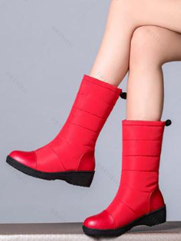 Quilted Fleece-Lined Winter Snow Boots - Rouge EU 43