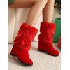 Cute Bow Faux Fur Lined Hidden Wedge Holiday Boots - Rouge EU 43