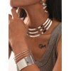 Sculptural Multi-Layer Collar, Open Cuff & Spiral Earrings Necklace - Argent 
