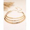 Sculptural Multi-Layer Collar, Open Cuff & Spiral Earrings Necklace - d'or 