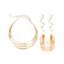 Sculptural Multi-Layer Collar, Open Cuff & Spiral Earrings Necklace - Argent 