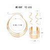 Sculptural Multi-Layer Collar, Open Cuff & Spiral Earrings Necklace - d'or 