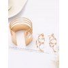 Sculptural Multi-Layer Collar, Open Cuff & Spiral Earrings Necklace - d'or 