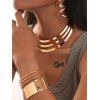 Sculptural Multi-Layer Collar, Open Cuff & Spiral Earrings Necklace - d'or 