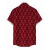 Christmas Couple Outfit Red Argyle Star Print Ruffle Slit V Neck Mermaid Bodycon Dress and Short Sleeve Shirt Holiday Set - Rouge Vineux S | US 4