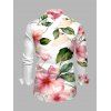 Men's Vacation Shirt Watercolor Floral Leaf Print Button Up Long Sleeve Shirt - Blanc 3XL